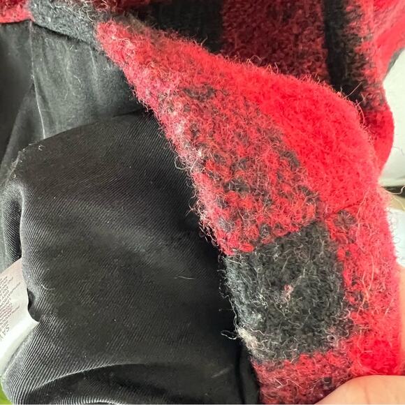 Saylor Buffalo Check Jacket Wool Blend Red & Black Plaid Coat sz M - Picture 9 of 13